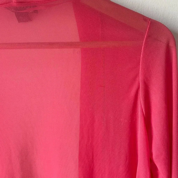 Coral Pink Mesh Tie front balletcore cardigan ‎ S - Picture 4 of 5